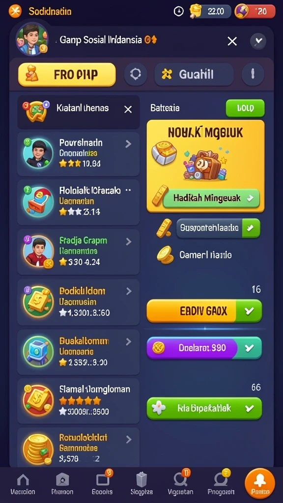 Fitur sosial yang memungkinkan interaksi antar pemain.