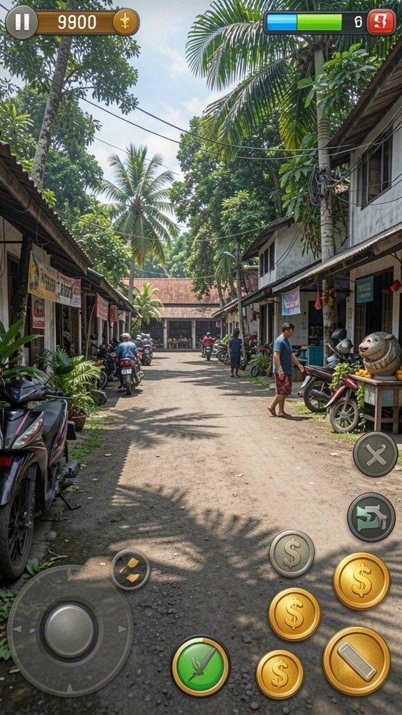 Screenshot menunjukkan pemandangan menakutkan dari level baru.
