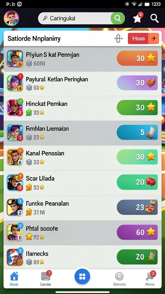 Screenshot menunjukkan tampilan level yang menantang.