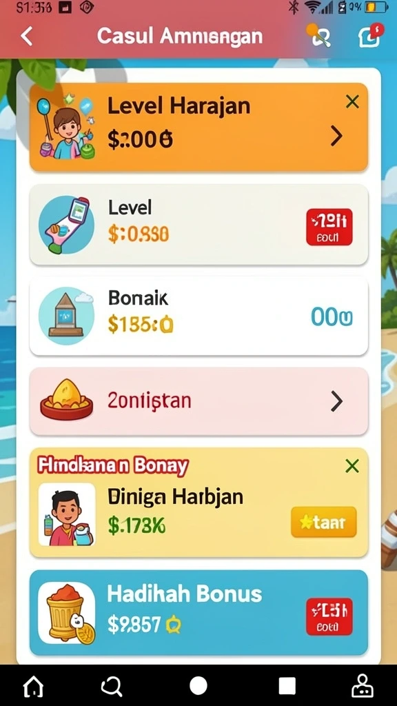 Beragam permainan yang bisa dipilih sesuai selera.